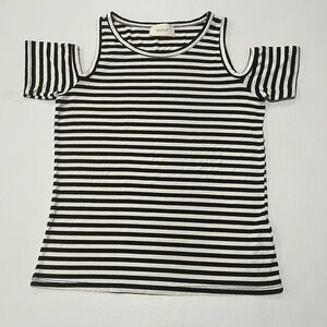 VICOLO striped shoulder cut blouse S~M made in ITALY